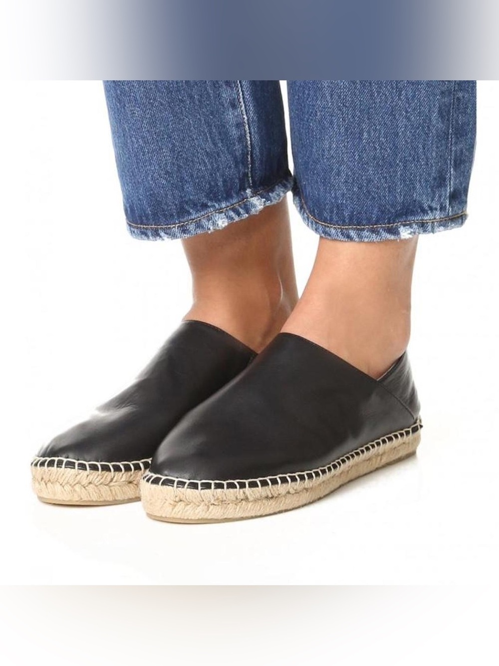 Vince Women’s Slip-On Shoe Sneaker Black Leather Espadrille 8M New Without Box